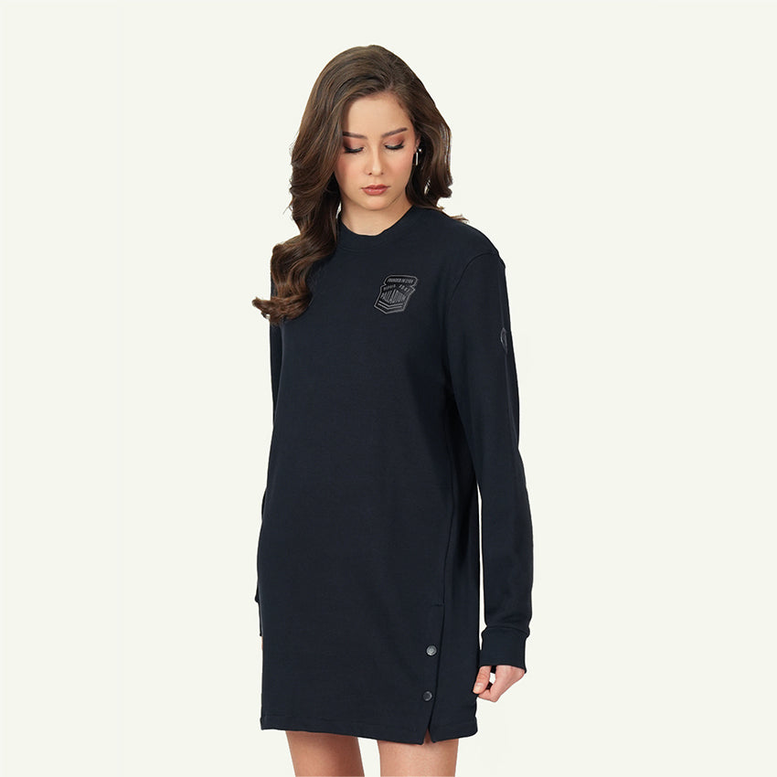 SWEAT DRESS AVN PATCHES WOMEN'S DRESS ANTHRACITE