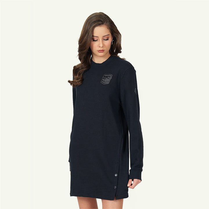 SWEAT DRESS AVN PATCHES WOMEN'S DRESS ANTHRACITE