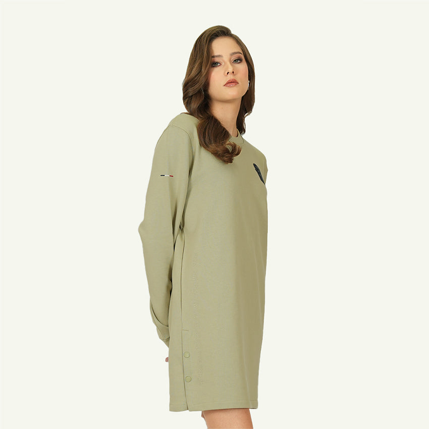 SWEAT DRESS AVN PATCHES WOMEN'S DRESS EUCALIPTUS