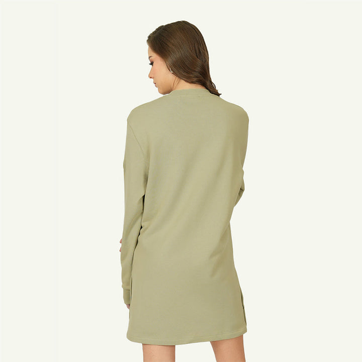SWEAT DRESS AVN PATCHES WOMEN'S DRESS EUCALIPTUS