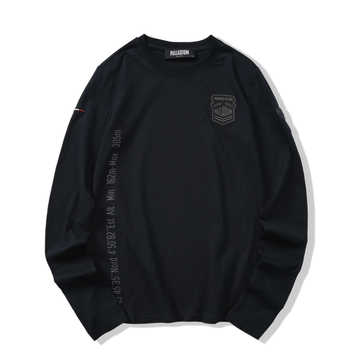 L/S TEE GPS PRINT ANTHRACITE