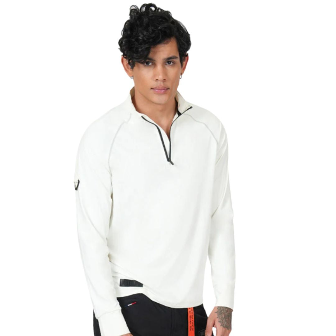 L/S Tee Half Zip Men'S Jacket Star White 108449-116