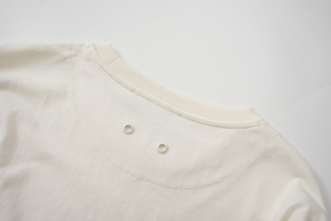 L/S TEE SLV LOGO PRINT STAR WHITE