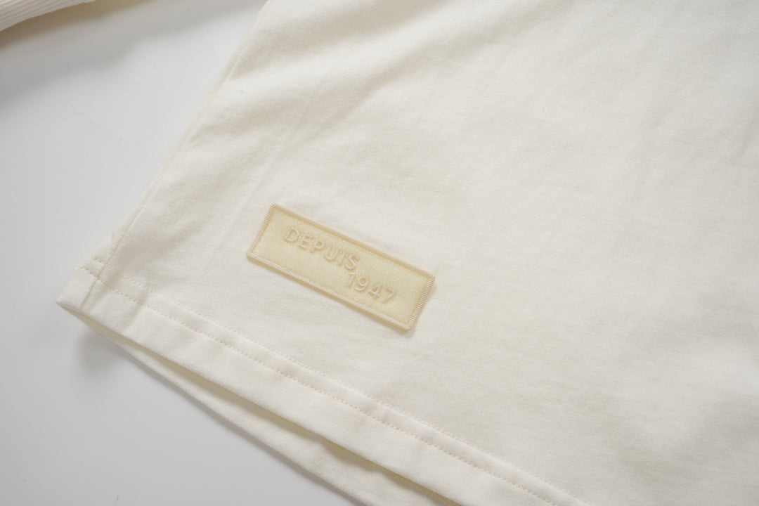 L/S TEE SLV LOGO PRINT STAR WHITE