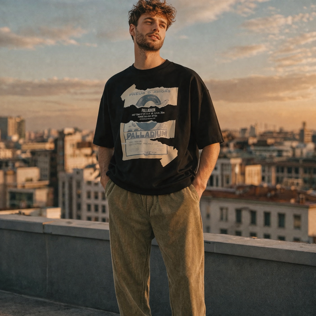 Ht Tee Print Vintage Anthracite