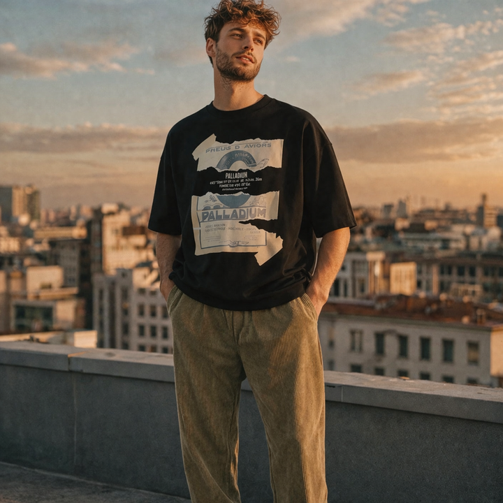 Ht Tee Print Vintage Anthracite