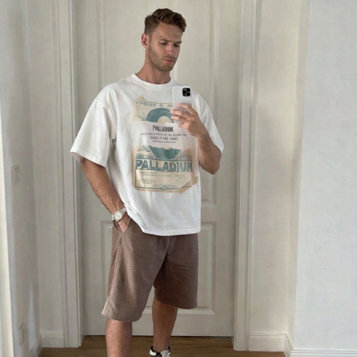 Ht Tee Print Vintage Star White