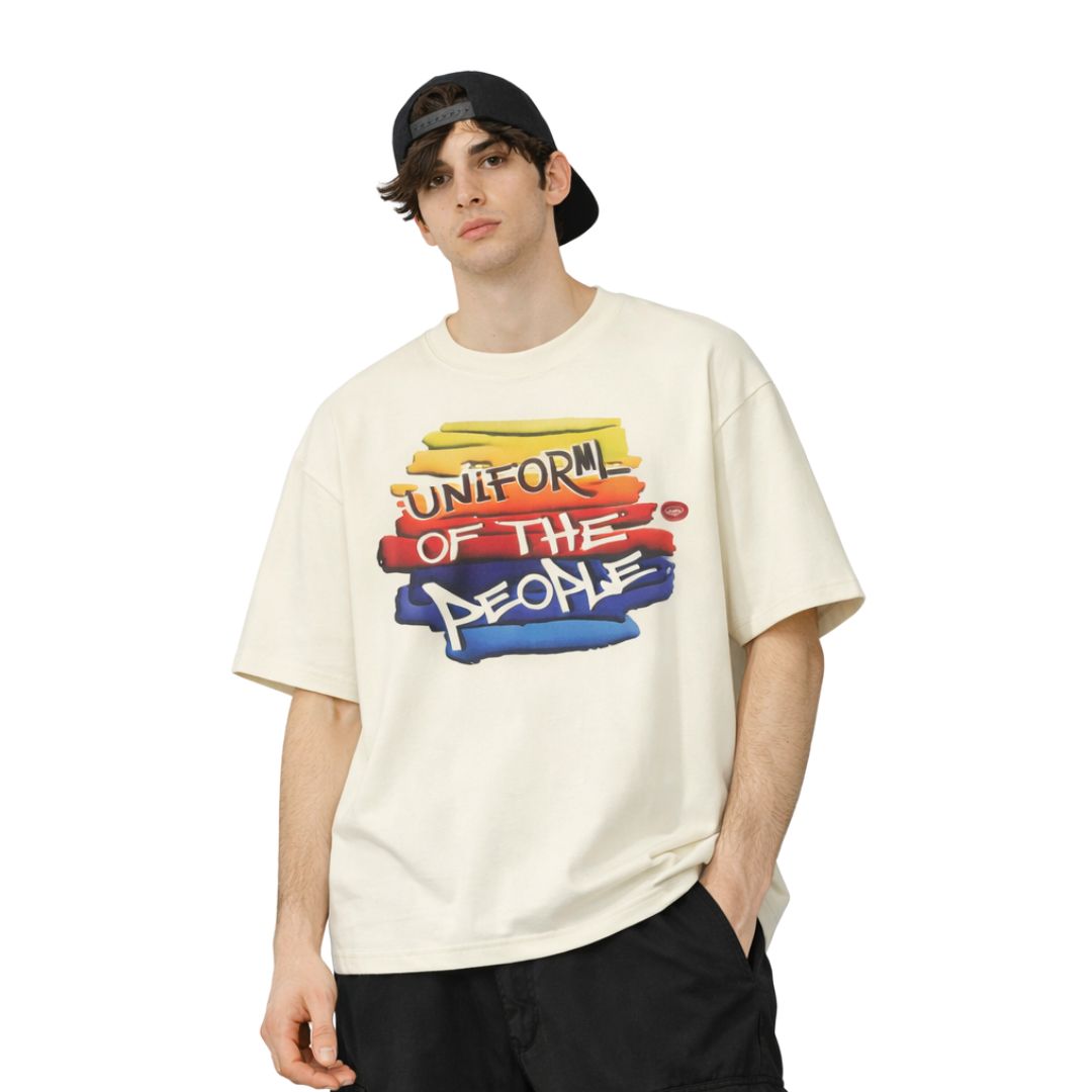 Mt Tee Print Rainbow White 109314-116