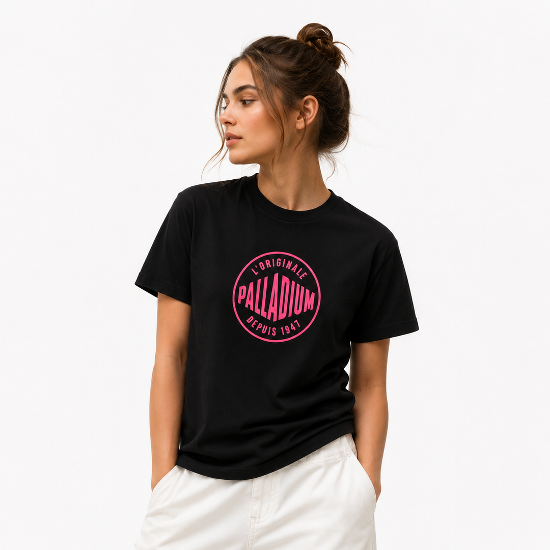 Unisex Palladium France Logo Cotton T-Shirt Black