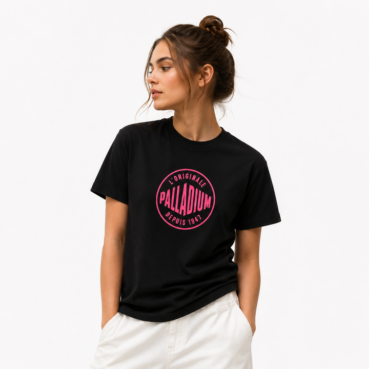 Unisex Palladium France Logo Cotton T-Shirt Black