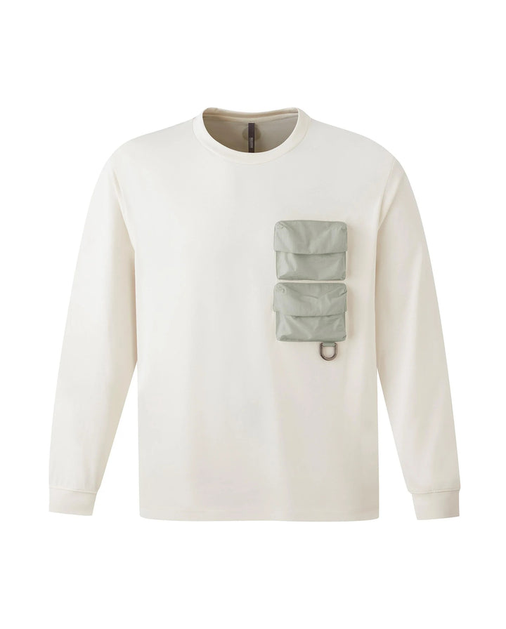 UNISEX 3D POCKETS LONG SLEEVES T-SHIRT FRESH GREY