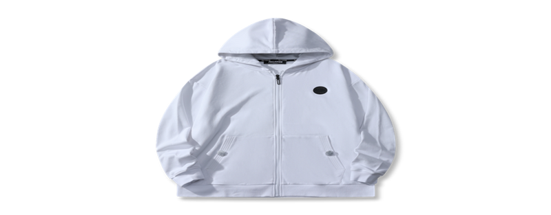 HT ZIP HOODIE SCRATCH PRINT White