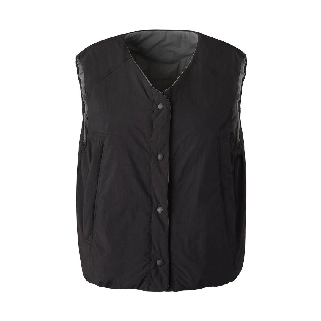 Water Repellent Reversible Padded Vest Jacket Black