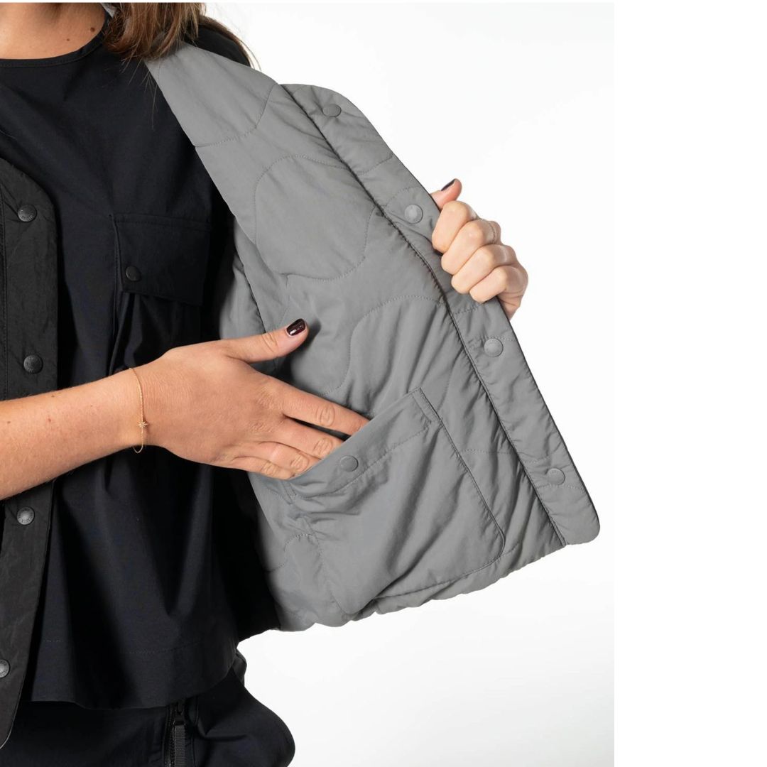 Water Repellent Reversible Padded Vest Jacket Black 1911713-008