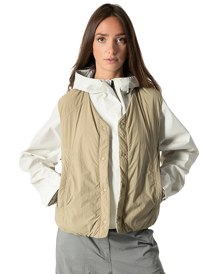 Water Repellent Reversible Padded Vest Jacket Warm Sand