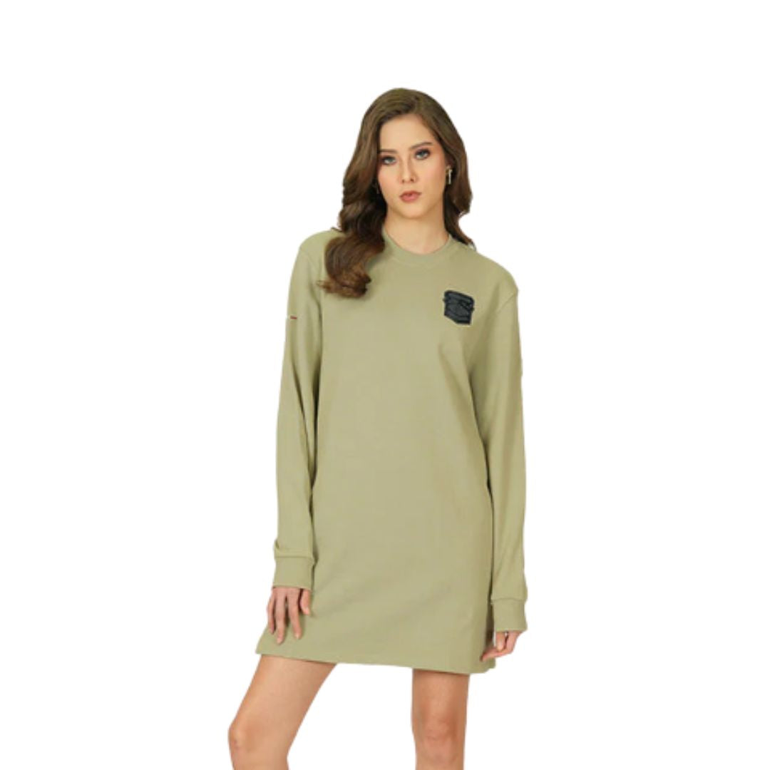 Sweat Dress Avn Patches Women'S Dress Eucaliptus 198368-357