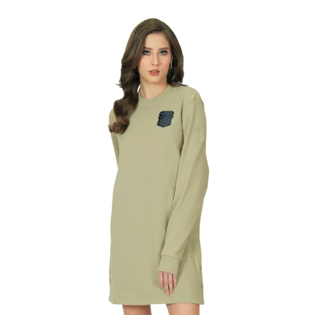 Sweat Dress Avn Patches Women'S Dress Eucaliptus 198368-357