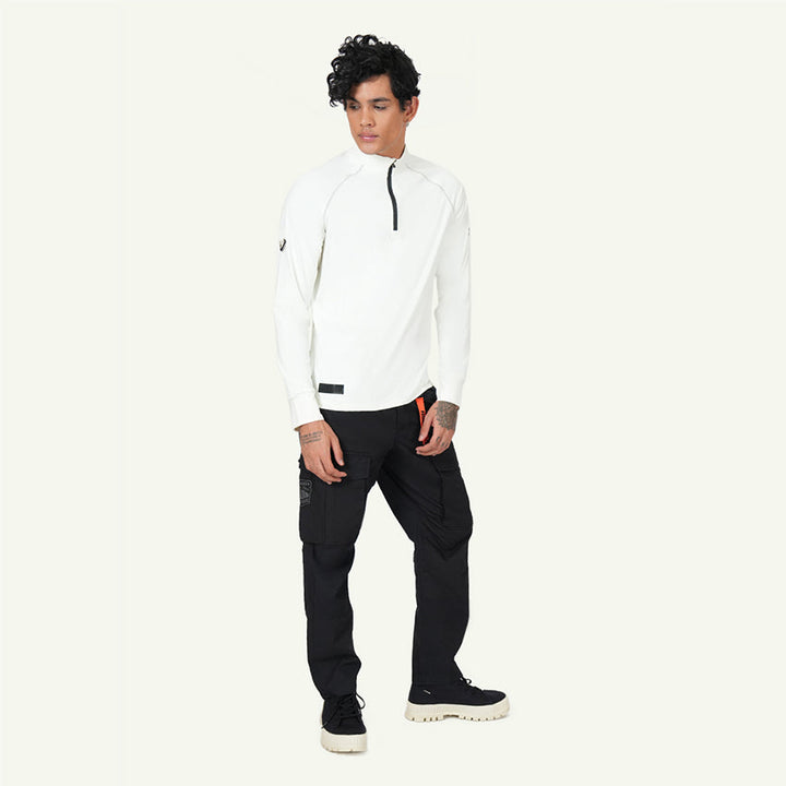 L/S TEE HALF ZIP MEN'S JACKET STAR WHITE