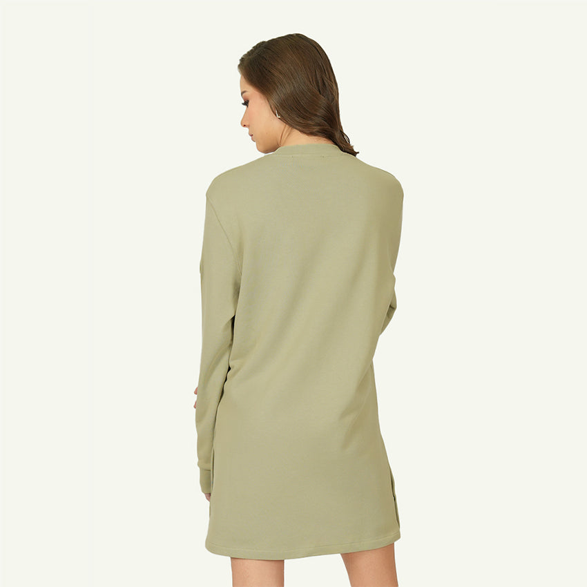 SWEAT DRESS AVN PATCHES WOMEN'S DRESS EUCALIPTUS