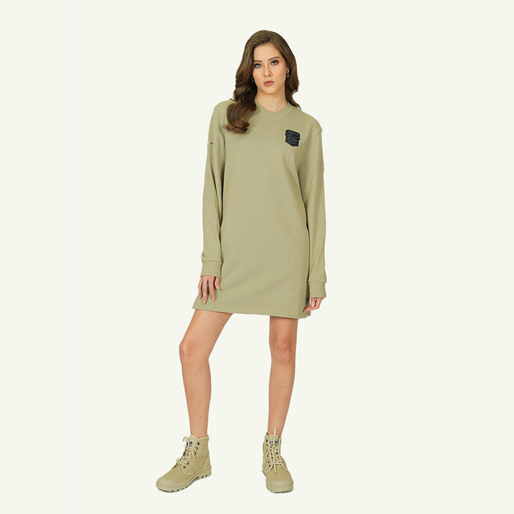 SWEAT DRESS AVN PATCHES WOMEN'S DRESS EUCALIPTUS