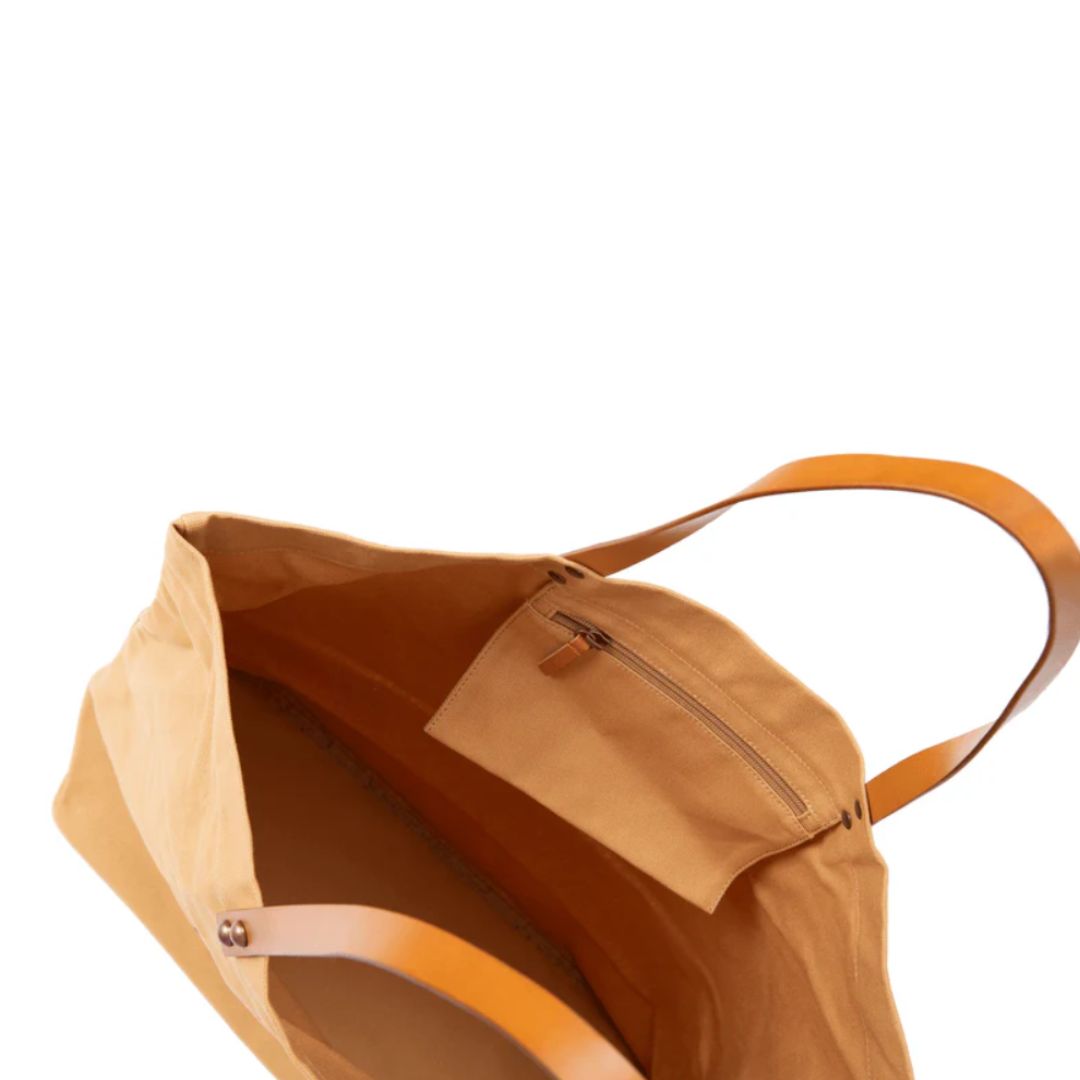 Round Logo Tote Bag Camel Bg587-259