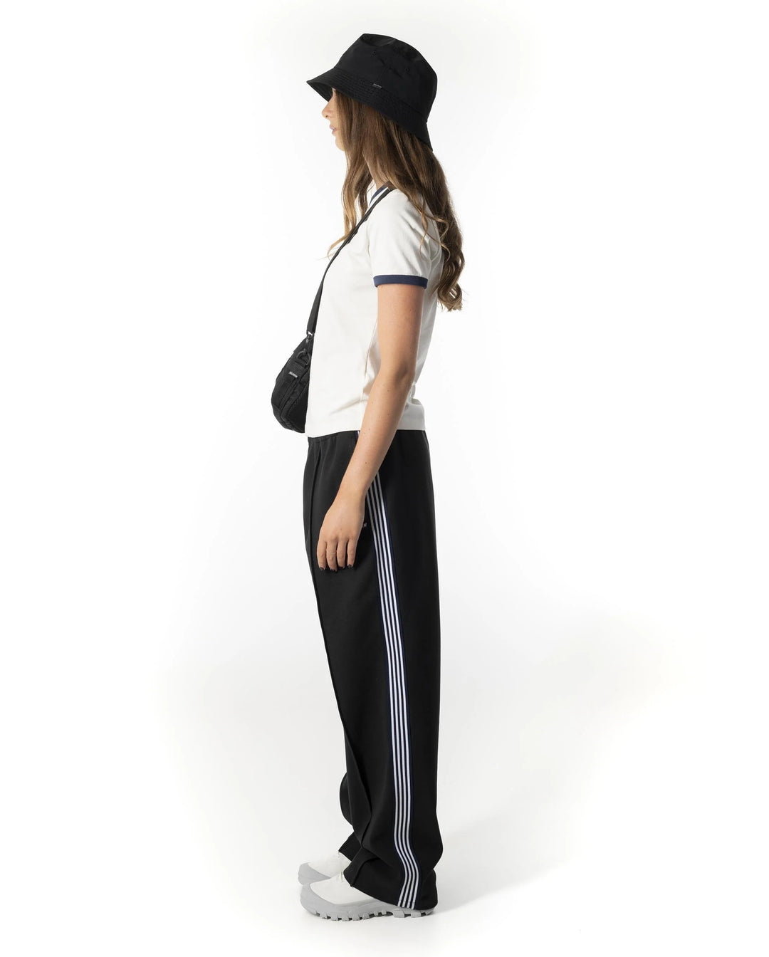 MEN'S LOGO SIDE STRIPES COLOR BLOCKS PANTS BLACK