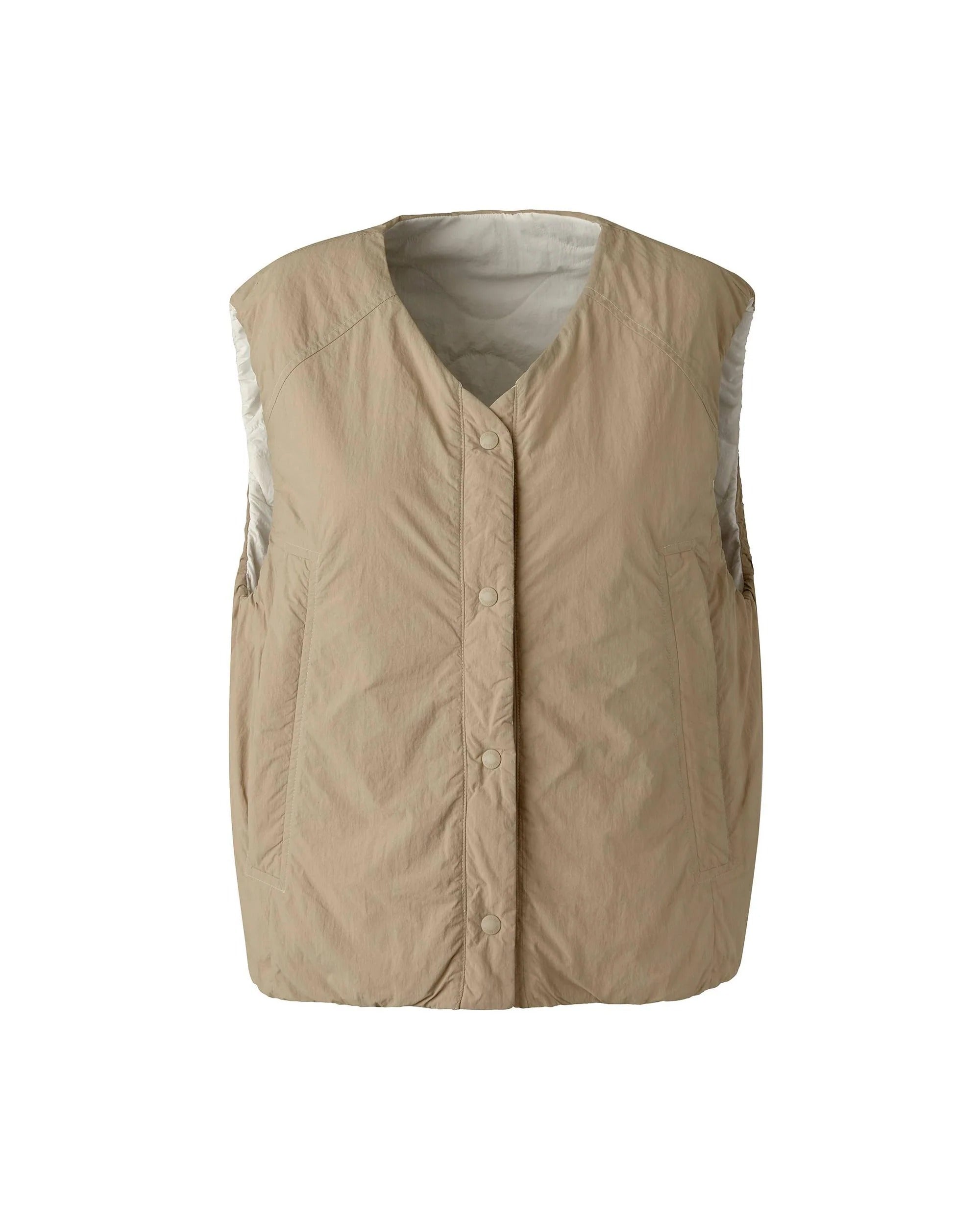 Water Repellent Reversible Padded Vest Jacket Warm Sand 1911713-257