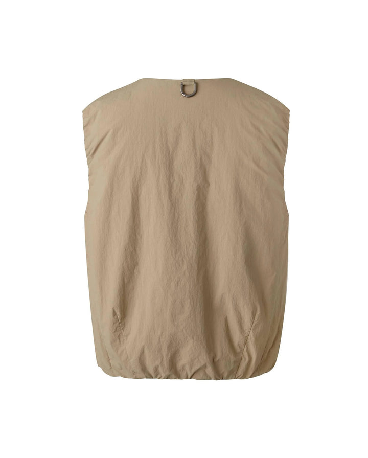 Water Repellent Reversible Padded Vest Jacket Warm Sand