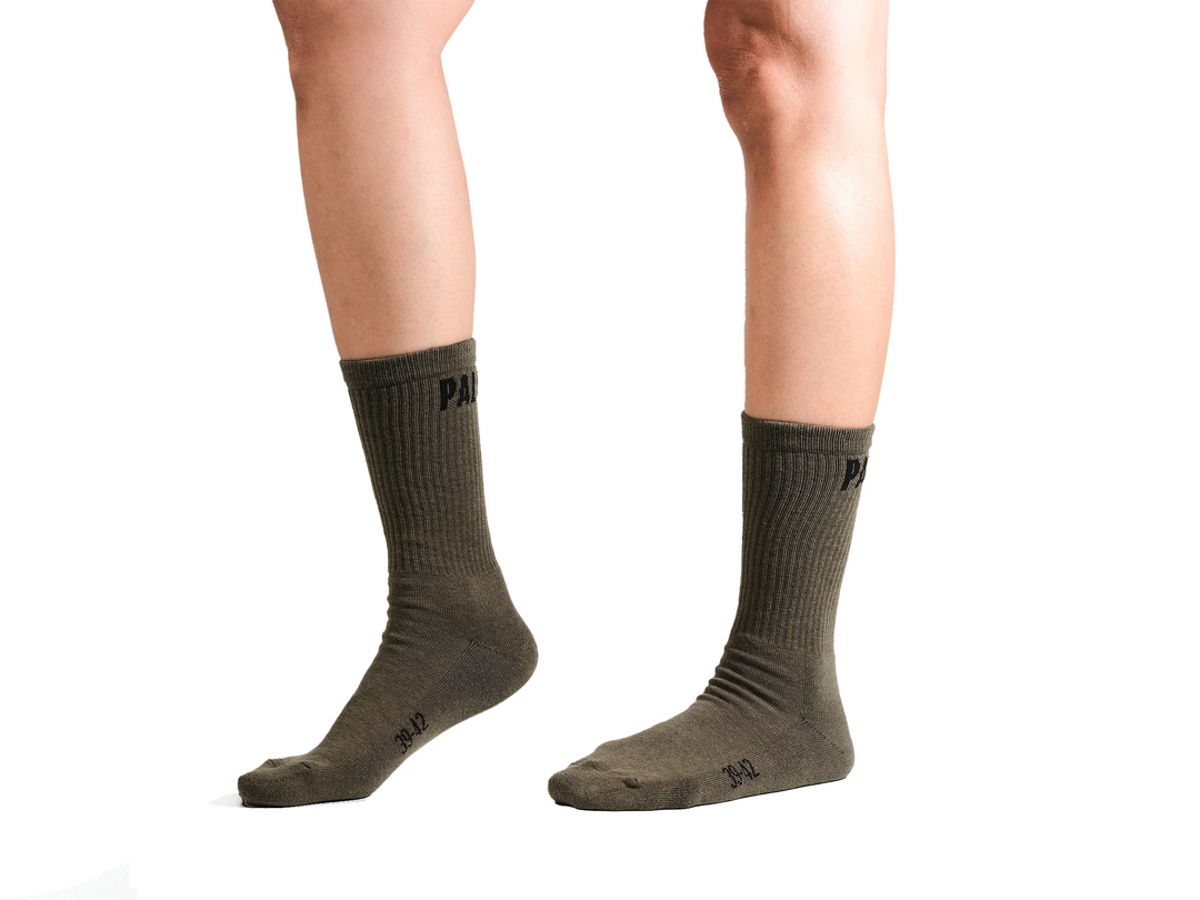 Mid Ht Logo Sock 01 Dusky Green