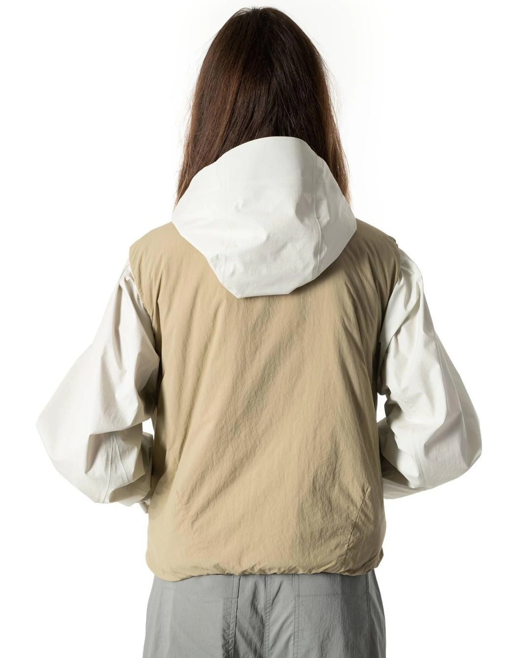 Water Repellent Reversible Padded Vest Jacket Warm Sand