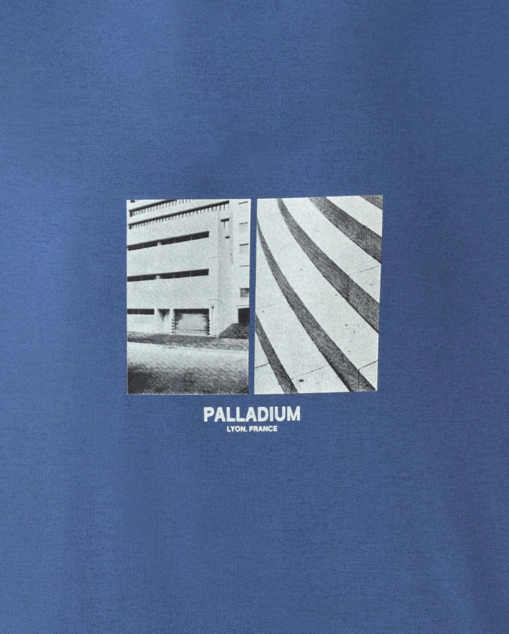 MEN'S URBAN THEME PRINTED T-SHIRT DUSTED BLUE