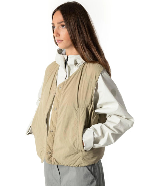 Water Repellent Reversible Padded Vest Jacket Warm Sand 1911713-257