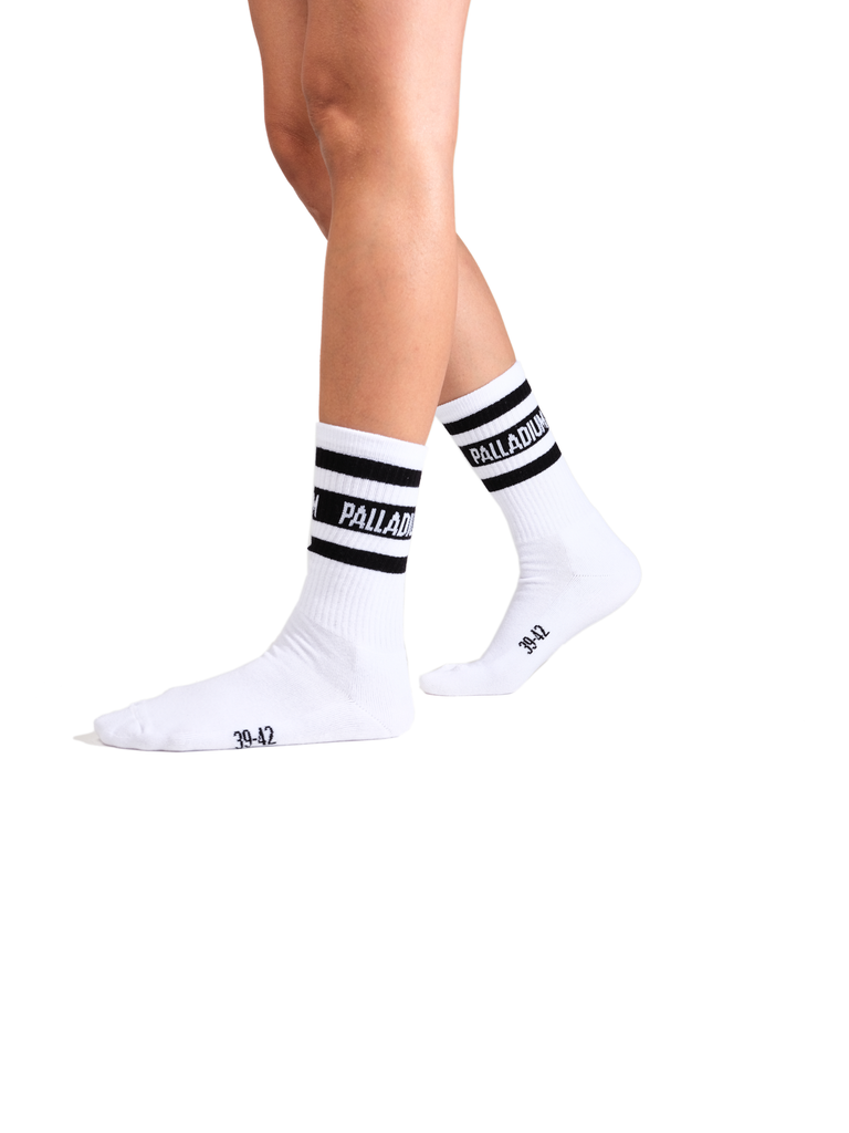 MID HEIGHT STR SOCKS White
