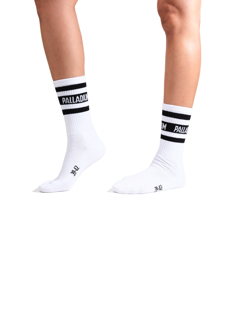 MID HEIGHT STR SOCKS White