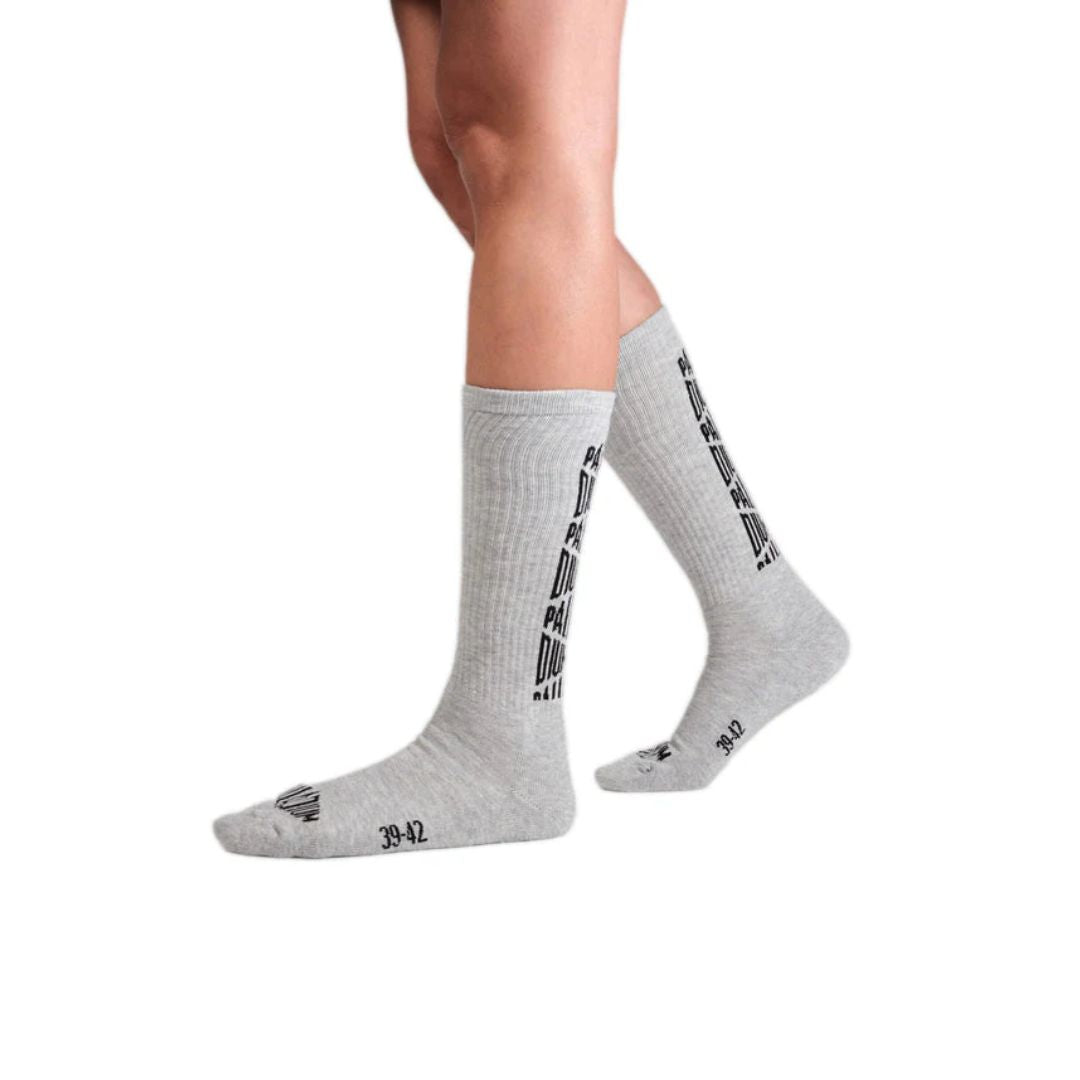 Jacquard Mid Socks 2 Heather Grey Sx7385-034