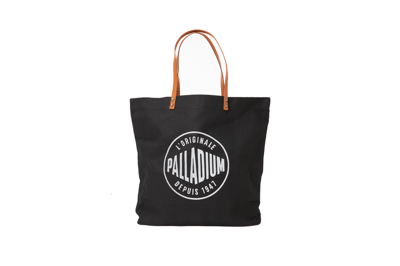 Round Logo Tote Bag Black