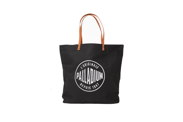 Round Logo Tote Bag Black